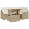 VidaXL Ensemble de salle à manger de jardin 5 pièces avec coussins beige poly rotin acacia 3349833