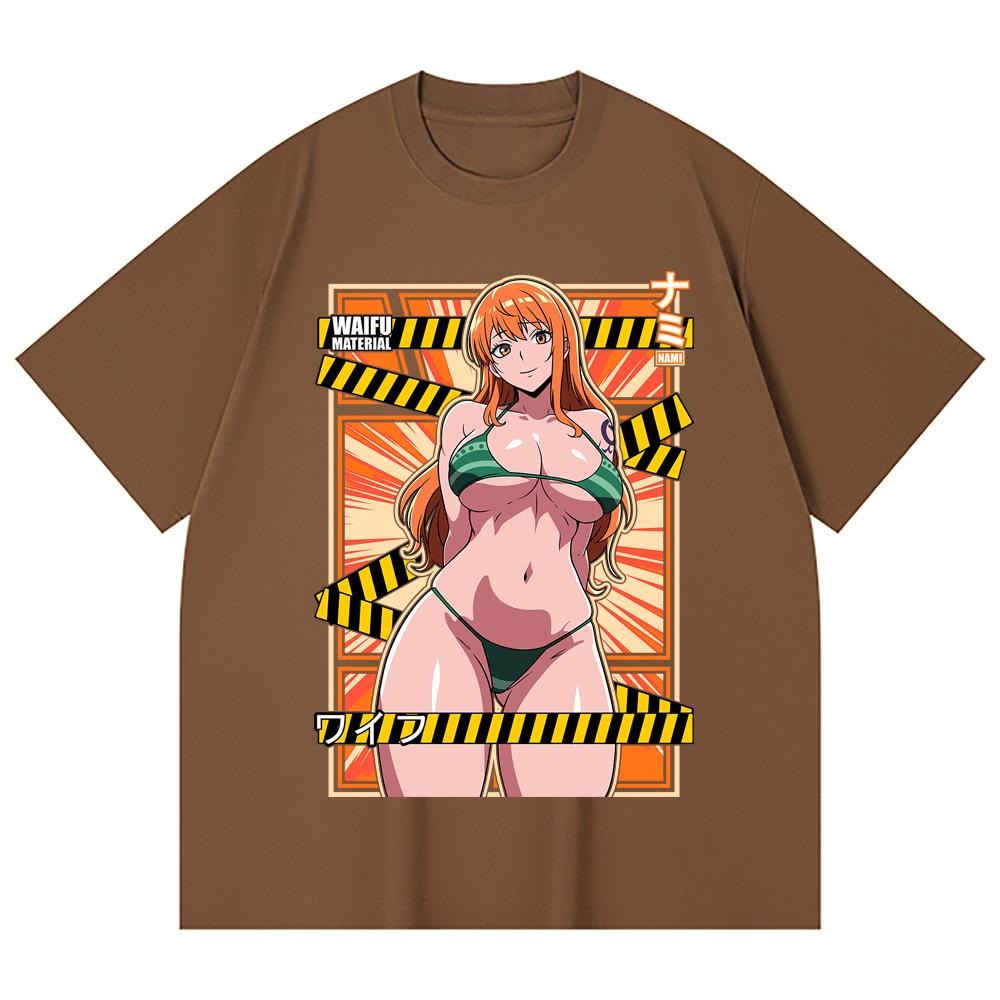 230 Gsm 100% Cotton One Piece V40 Nami Waifu Print Unisex Heavy Cotton T Shirt