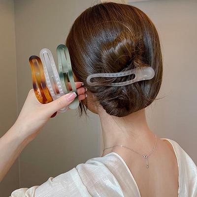 Eleganter Entenschnabel Horizontaler Pferdeschwanz Haarclip - Temperamentvolle Haarnadel für sichere Hinterkopf-Frisuren