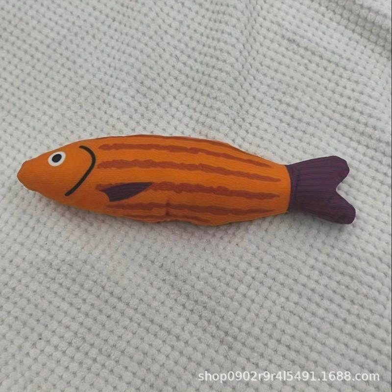 Colorful Plush Fish Squeaky Dog Toy, Soft Stuffed Pet Chew Toy for Puppy Cats Interactive Play Gift оранжевый