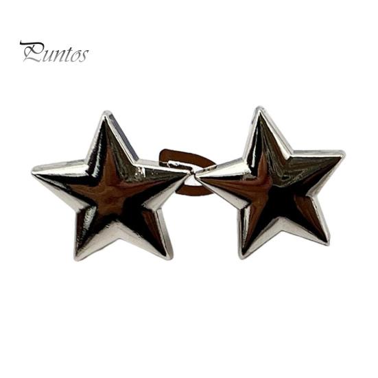 

Брюки Юбка Пряжка Ремень Дизайн Без Отверстий Узор Звезды Талия Кнопка Регулируемая Посадка Металлическая Застежка Ремня 40mm серебряный