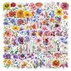 Laser Sparkle Floral Stickers Waterproof Vinyl for Phone Case Laptop Suitcase Stationery Decals Bulk Wholesale