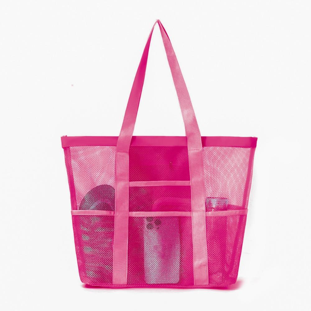 Beach Bag Large Capacity Toy Mesh Swimming Bag Multifunctional Travel Shoulder Beach Bag Swimsuit Storage Bag