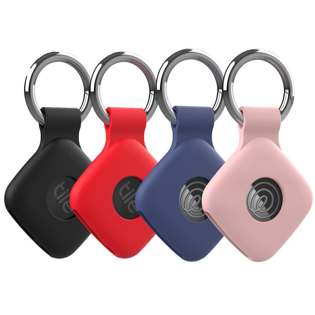 For Tile Mate (2024)/(2022) Bluetooth-compatible Tracker Silicone Case Anti Drop Protective Cover With Keychain