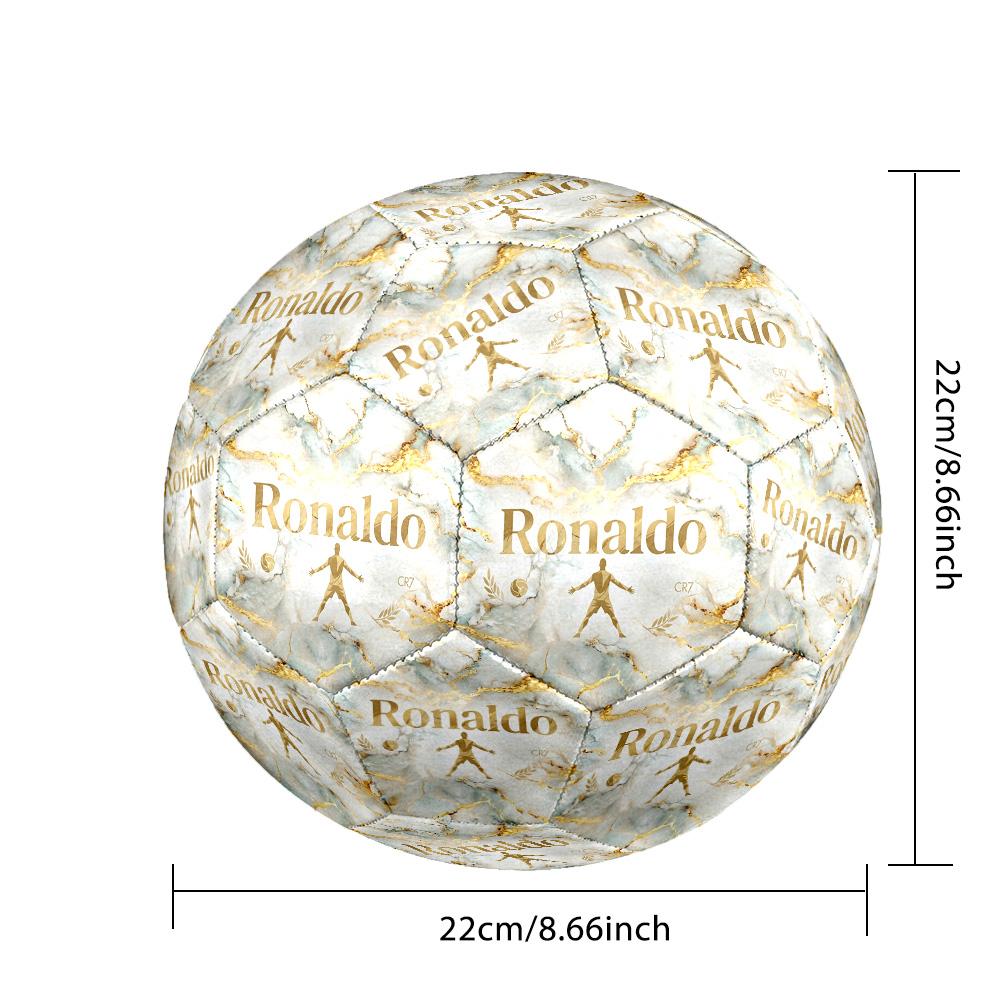 Ronaldo's Golden Legacy Size 5 Football Machine Sewn Indoor/Outdoor Training and Matches Ideal for Soccer Enthusiasts