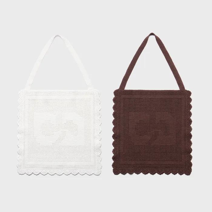 CROCHET SHOPPER BAG - 2 colors