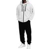 Men's Athletic Tracksuit Set with Full Zip Hoodie and Black Jogger Pants