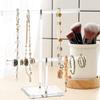 Acrylic Hairband Display Stand 2-Tier T-bar Hair Hoop Headband Hanging-Jewelry Organizer for Necklaces Bracelet Earring