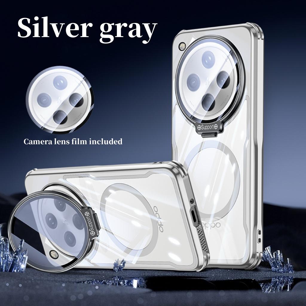 Transparent Plating Magnetic Camera lens holder Shockproof Back Case For Oppo Find X8 Ultra / Pro / X8s+ Hard Soft Bumper Cover