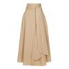 Women's Striped Irregular Midi Skirt, 2025 Spring/Autumn Collection, High Waist Tie A-Line.