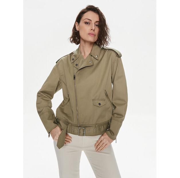 

Демисезонная куртка Silvian Heach GPP24440GB бежевого свободного кроя 42