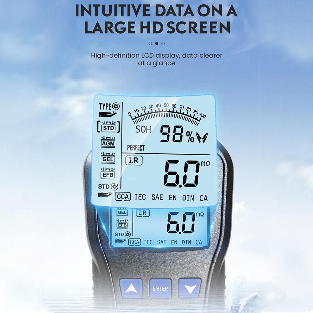 Autobatterietester, intelligenter 12-V/24-V-Autobatterietester, Schnellladestecker, Anlassprüfung, Diagnose-Scan-Tool, LCD-Digitalanzeige
