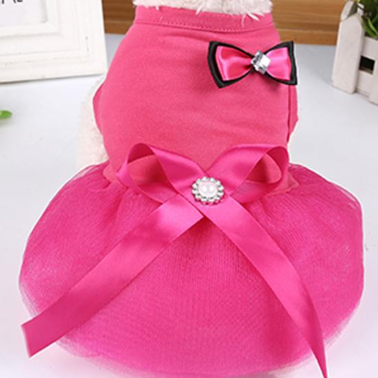 Summer Bowknot Design Party Wedding Dog Puppy Princess Dress Pet Skirt Costume