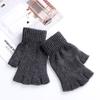 Stretchy Winter Warm Typing/Texting Gloves Half Finger Gloves Wool  Knitted Fingerless Gloves