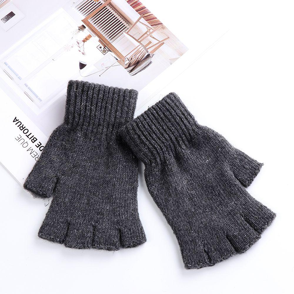 Stretchy Winter Warm Typing/Texting Gloves Half Finger Gloves Wool  Knitted Fingerless Gloves