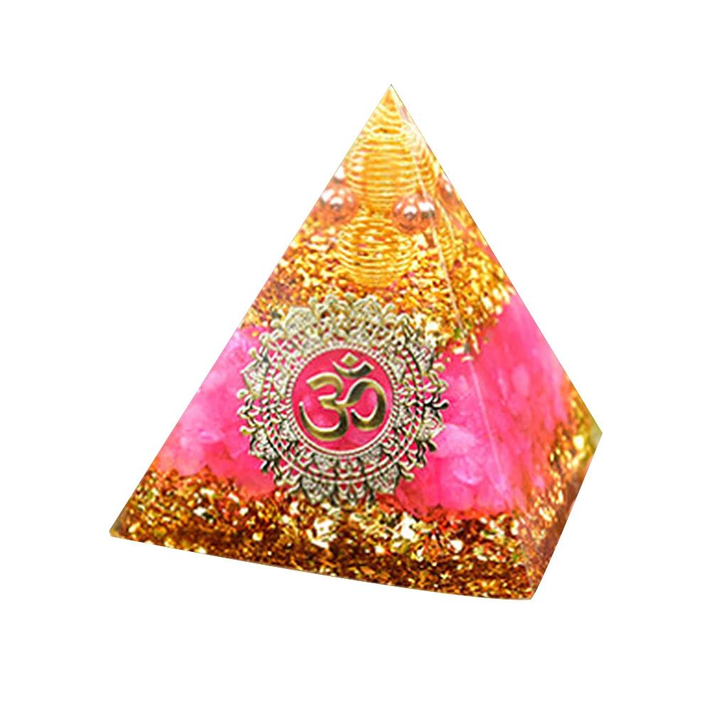 Handmade Orgone Pyramid Natural Crystal Reiki Chakra Orgonite Energy Generator Jewelry Home Office Decoration Gift