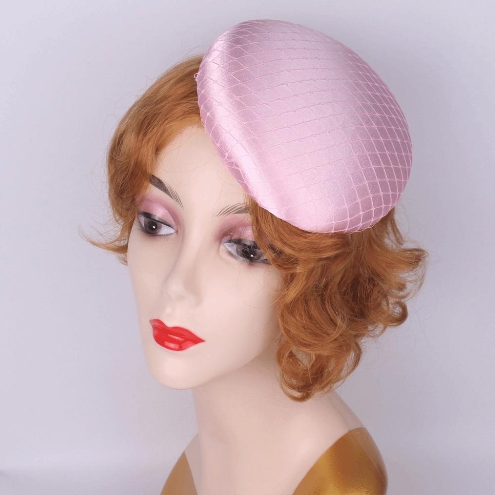 Einfarbige Fascinator-Basis Breiter Rand Netzhut Süßes Braut-Kopfschmuck Bühnenauftritt