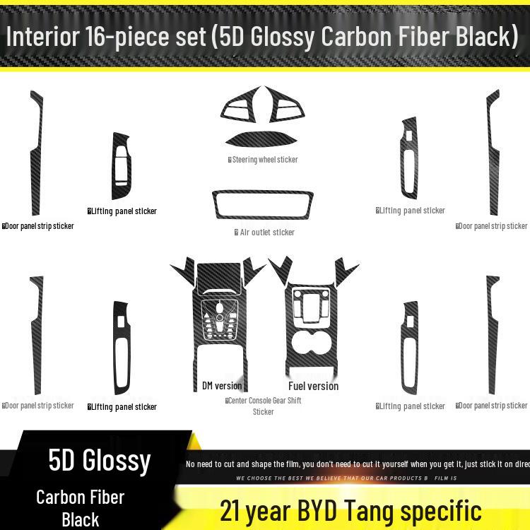 BYD Tang 21-24 Carbon Fiber Interior Anti-Kick Stickers