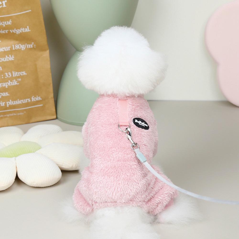 Winter Pet Dogs Clothes Warm Fleece Dog Jumpsuit Jacket With Pull Ring French Bulldog Puppy For Small Medium Dogs Clothing