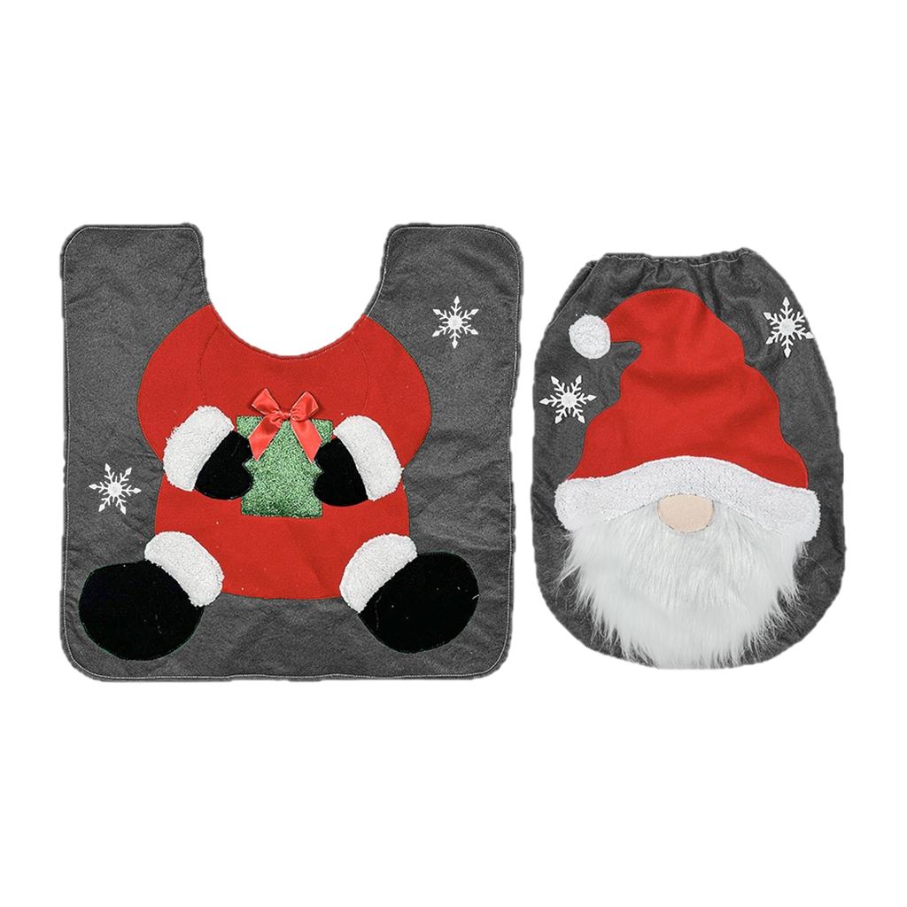 Christmas Faceless Old Man Toilet Cover Home Hotel Christmas Toilet Cover Christmas Toilet Decorations