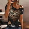 T-shirt da donna a maniche corte con stampa a forma di cuore, spalle scoperte, scollo irregolare con ritaglio, top casual estivo
