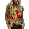 Women's Casual T-shirt Graphic Vintage Print Round Neck Tops Basic Loose Tops
