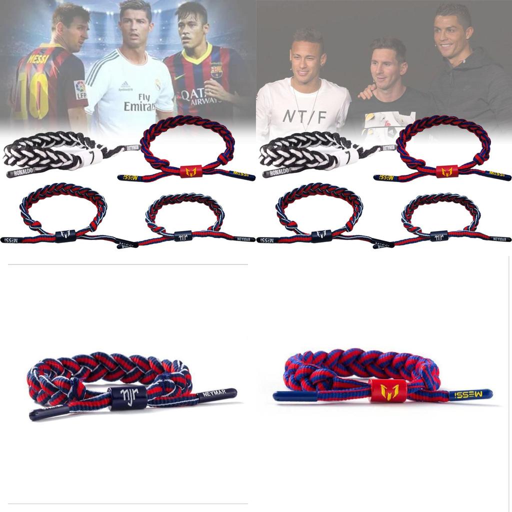 Adjustable Fabric Football Star Bracelet Messi Ronaldo Neymar Fashion Fan Gift