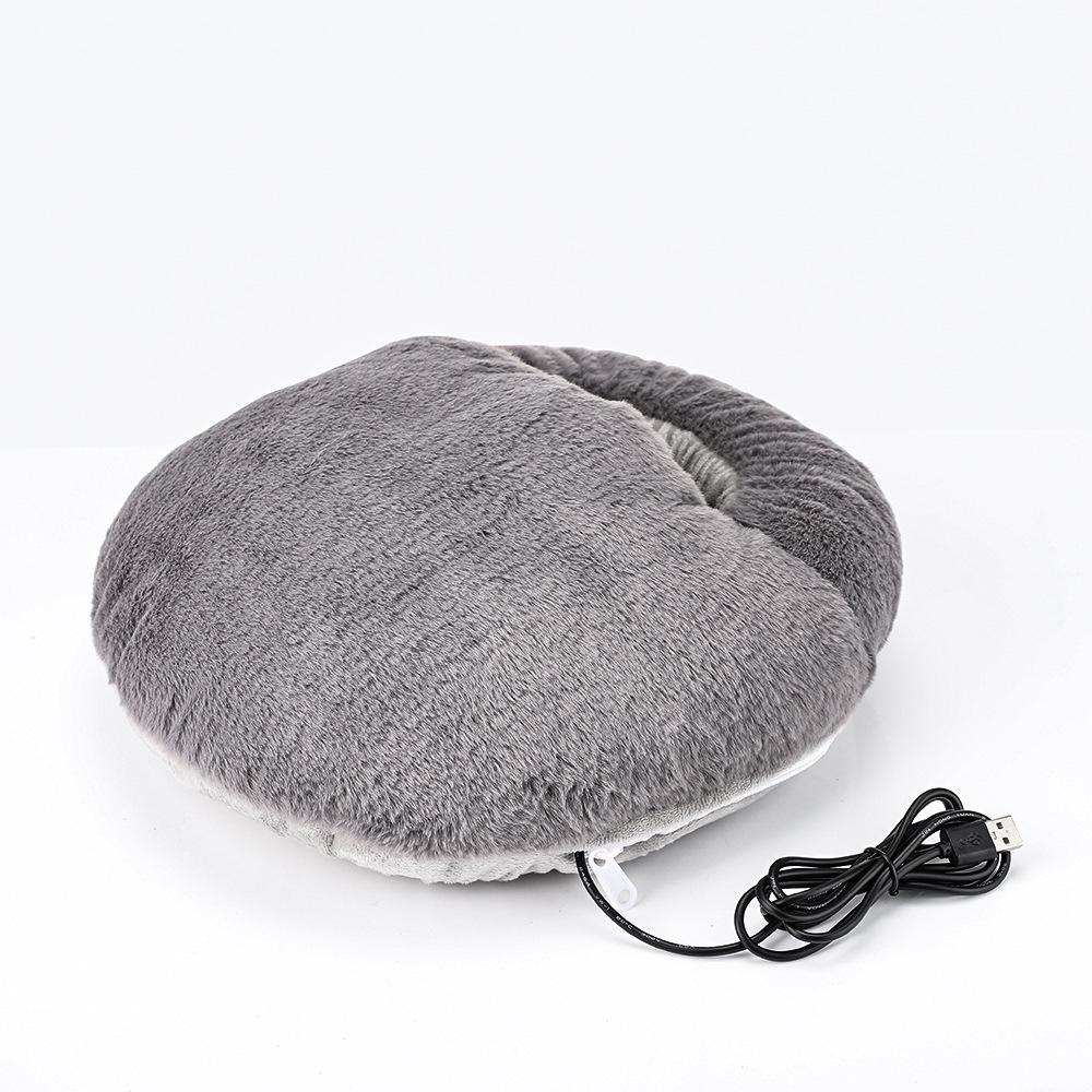 Plush Electric Foot Warmer: USB-Powered Heated Winter Shoes for Cozy Feet