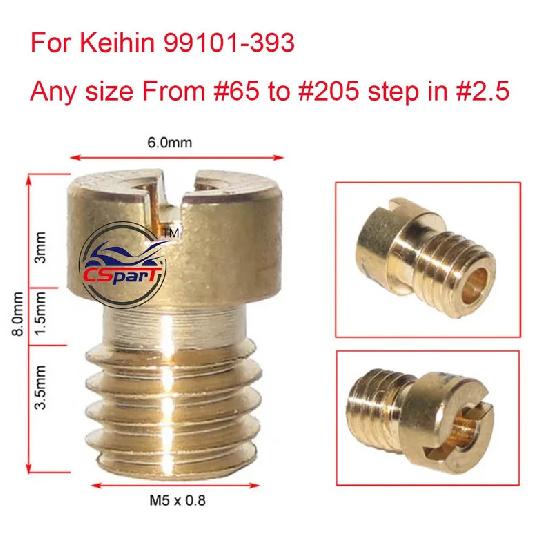 

Size #120 to #170 M5*0.8 carburetor main Jet injectors Nozzle For Keihin 99101-393 CVK PE PZ PWK Carburetor 168