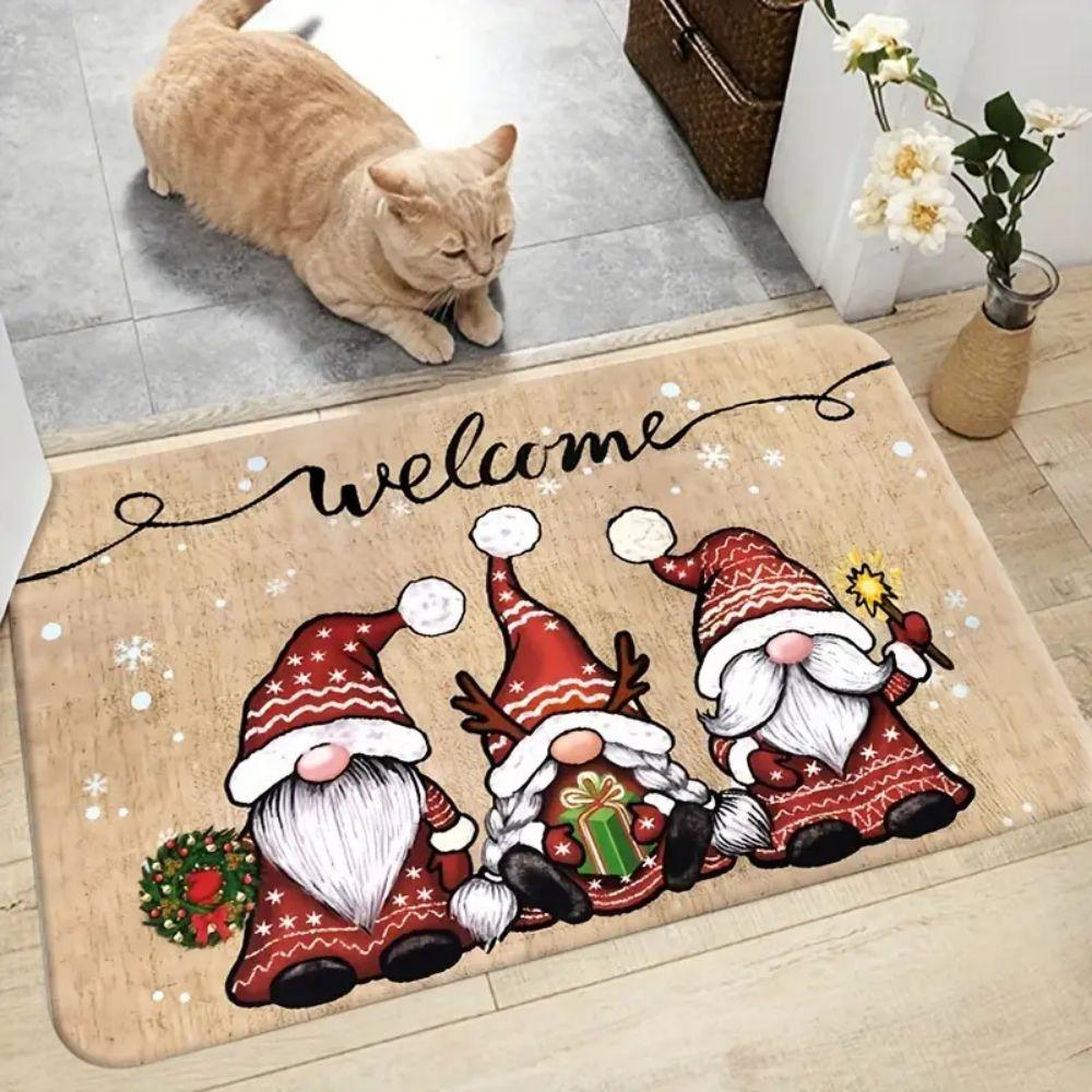 Festival Santa Claus Dwarf Welcome Door Mat Indoor Outdoor Area Carpet Kitchen Bedroom Floor Mat Home Decoration