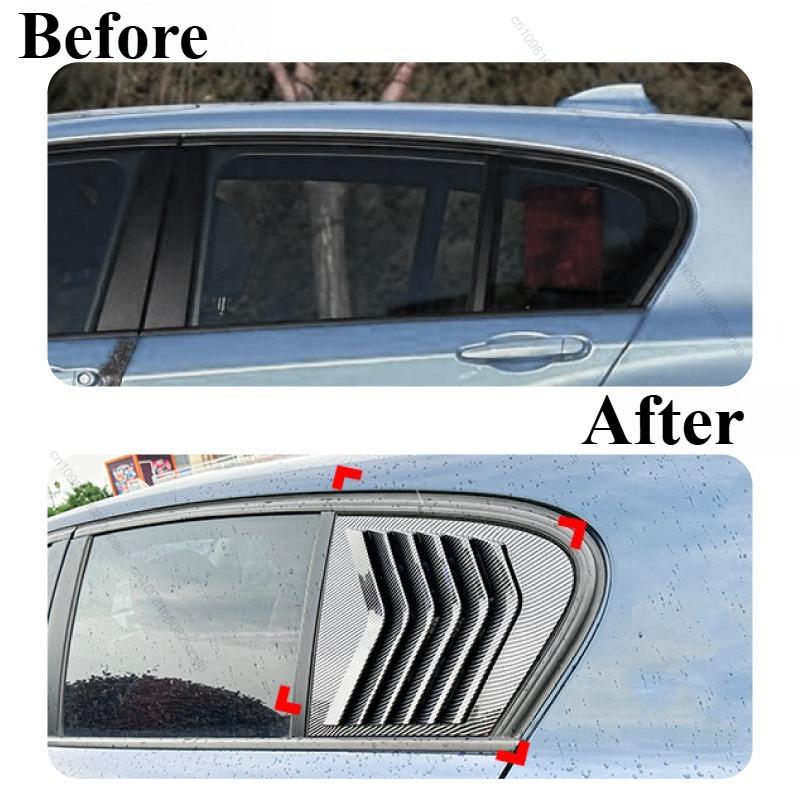 For BMW 1 Series F20 118i 120i 2011- Car Rear Window Louver Trim Cover Rear Shutter Side Triangular Body Kit Car Accessories