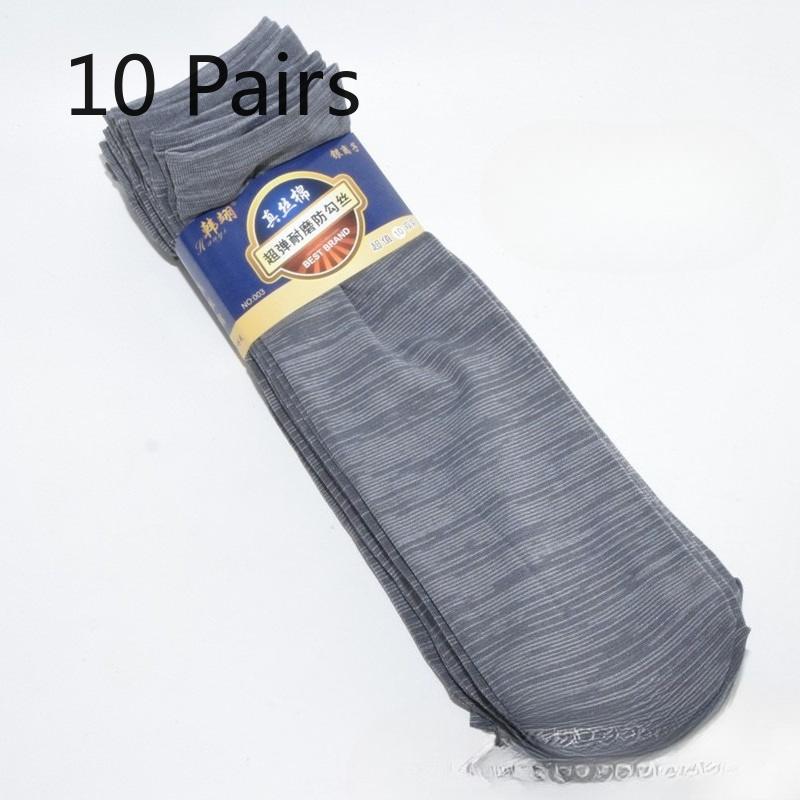10 Pairs of Summer Lightweight Breathable Men's Stockings, Mid-calf Length Silk Spring/summer Cotton Durable Men's Socks