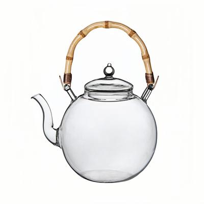 OULOVECO Handgemaakte Hittebestendige Glazen Theepot met Theezeef, Springende Rode Theepot, Perfect voor Vruchtenthee, Kameliethee, Ambachtelijke Thee en Half-Thee,