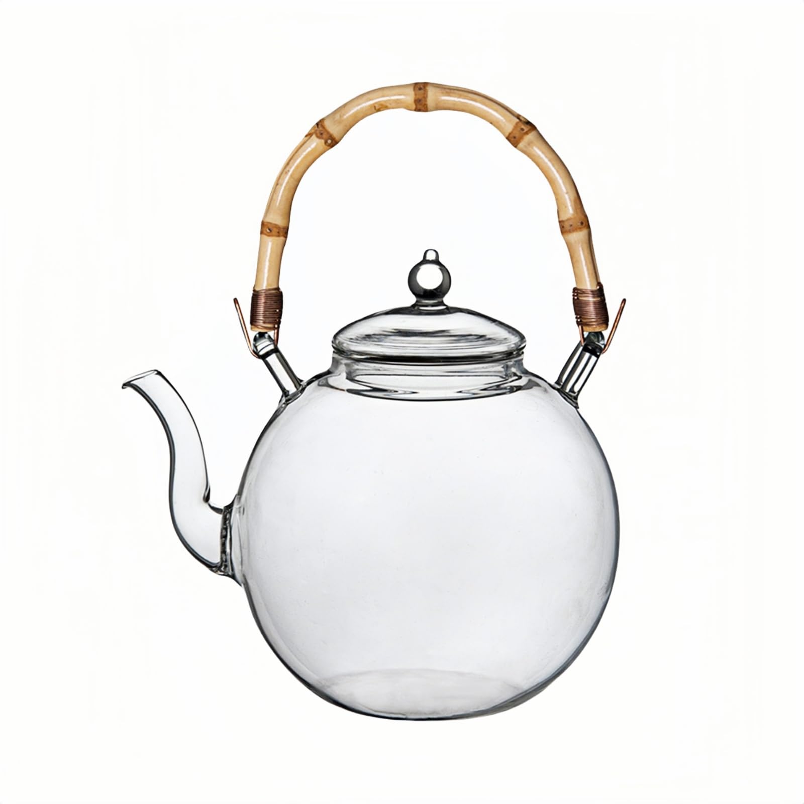 

OULOVECO Handmade Heat-Resistant Glass Teapot with Tea Filter, Jumping Red Teapot, Perfect for Fruit Tea, Camellia Tea, Craft Tea, and Half-Tea,