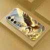 Eagle electroplated glass phone case suitable for Samsung Galaxy S26 S25 S24 S23 S22 S20 FE/Ultra/Plus5G anti drop back cover