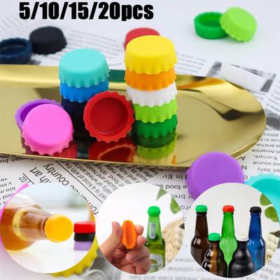 5-20pcs Silicone Wine Bottle Non-Toxic Beer Beverage Glass Soy Sauce Vinegar Milk Bottle Caps Retain Freshness Bar Accessories