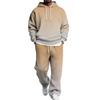 Set da uomo a 2 pezzi con felpa e pantaloni cargo con elastico in vita per abbigliamento casual