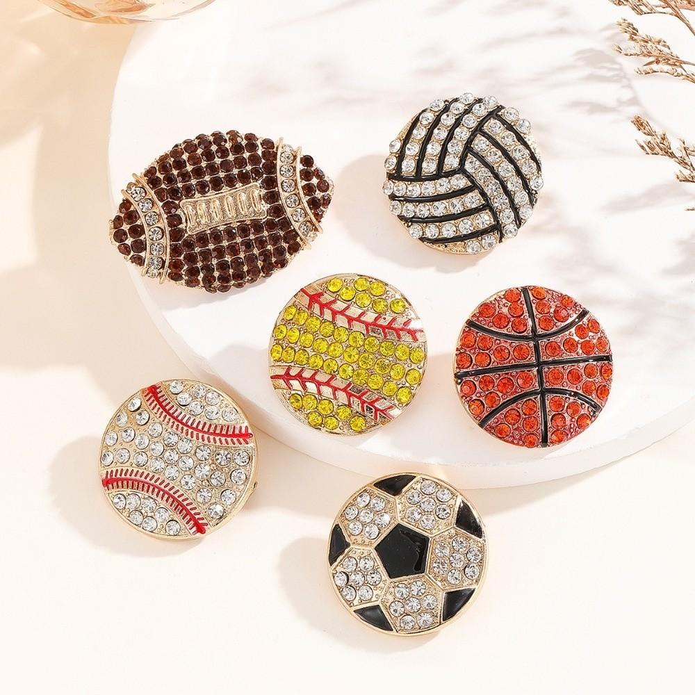 Crystal Rhinestone Rhinestone Brooches Sports Theme Alloy Material Backpack Pins Rhinestone Design Decorative Pins