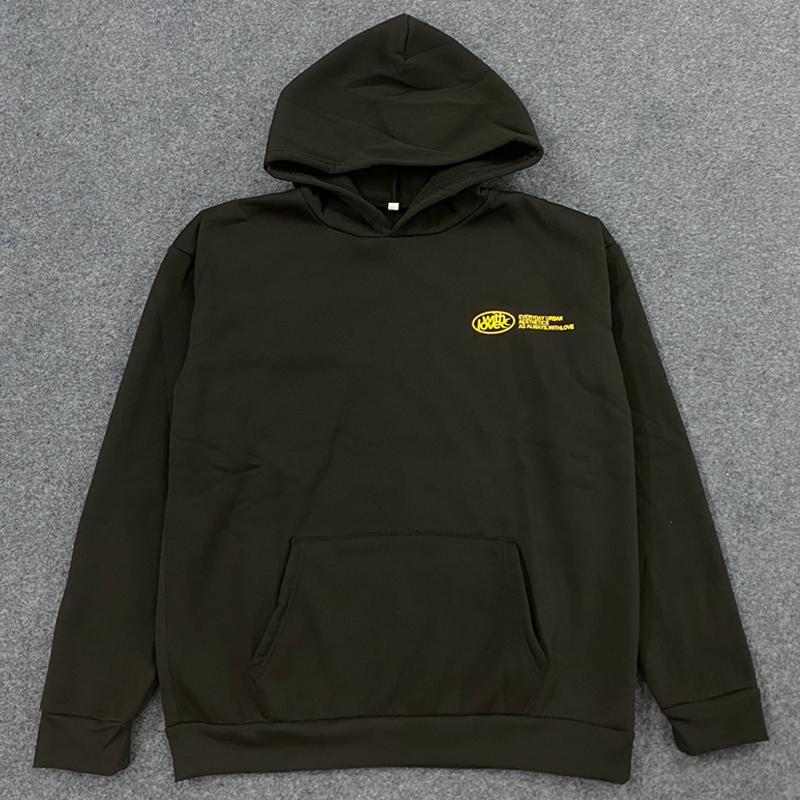 European and American Foreign Trade Minimalist Trend Letter Printing Daily Casual Loose Men's and Women's Hooded Sweatshirt