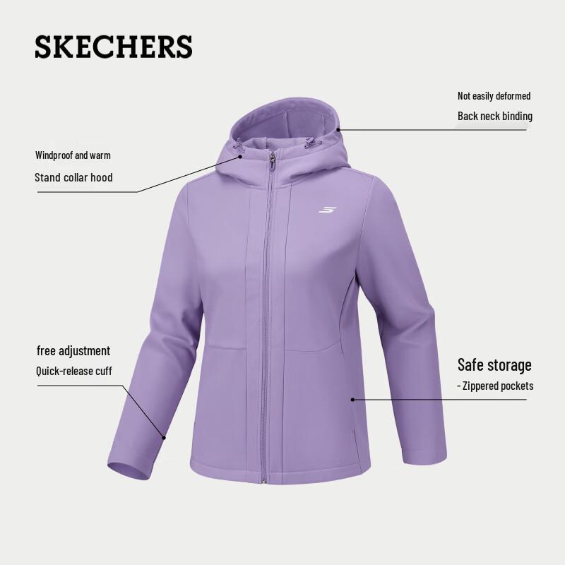 Skechers Women's Autumn Hooded Casual Windbreaker