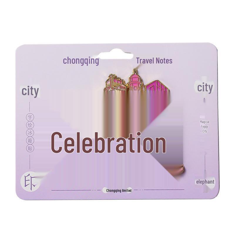 Chongqing Subway Building Metal Sliding Rail Fridge Magnet Souvenir