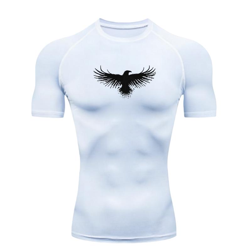 Black Eagle Men's Sports T-shirt Training Fitness Compression Workout T-Shirt Rashgard Tops Tee Quick Dry Short Sleeve T-Shirt