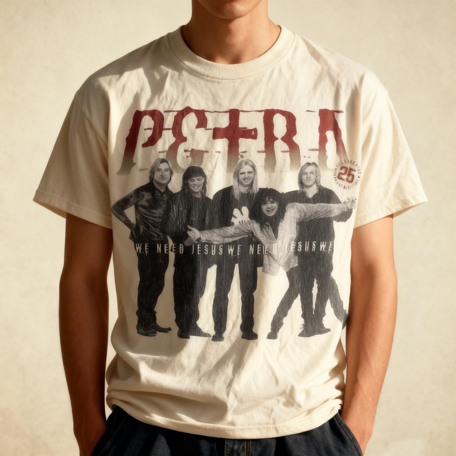 

1997 Petra We Need Jesus Tour Short Sleeve S-2345XL White Tee Shirt Unisex T-Shirt L