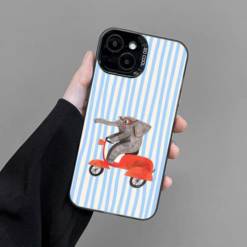 Cute Green And White Plaid Animal Phone Case For Samsung Galaxy S26 S25 Ultra S24 S23 FE S22 S21 Plus A56 A55 Hard Matte Cover