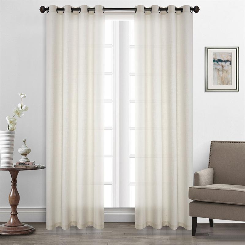 

Curtains Natural Linen Curtains, Bedroom Living Room Multi-Color Semi-Blackout Curtains Finished Products (107cm*160cm)-42W x 63 L