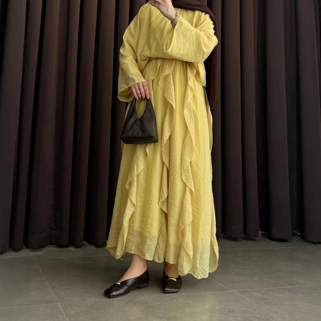 European and American Women's Clothing New Round Neck Long-sleeved Loose Top High Waist Irregular Wide Swing Long Skirt Set