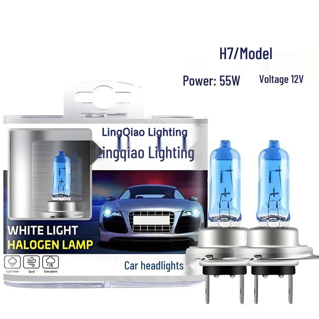 H7 Super White Quartz Car Headlight - High-Brightness Xenon Halogen Lamp