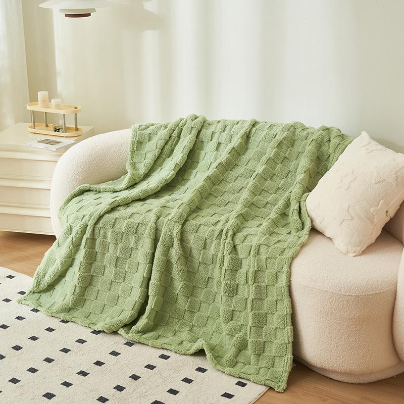 Waffle Fleece Throw Blanket, Soft Flannel Multipurpose Warm Blanket for Sofa Bed Home Decor