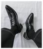 Men's Embossed Pointed Toe Leather Shoes - Height Increasing, Lace-up, Casual & Formal, Spring/Autumn.
