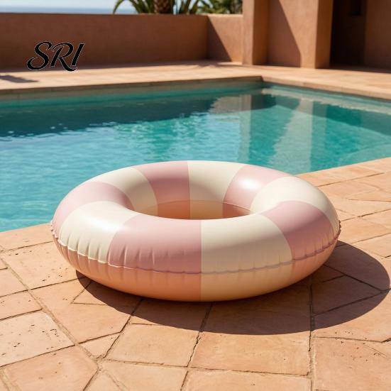 PVC Swim Rings Vintage Striped Swimming Ring Thickened Inflatable Leakproof Men Women Pool Float Tube for Beach Party Child Water